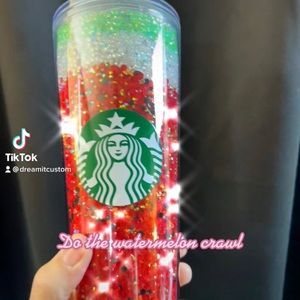 Drink don’t drive do the watermelon crawl 24oz rhinestone filled Starbucks Cup